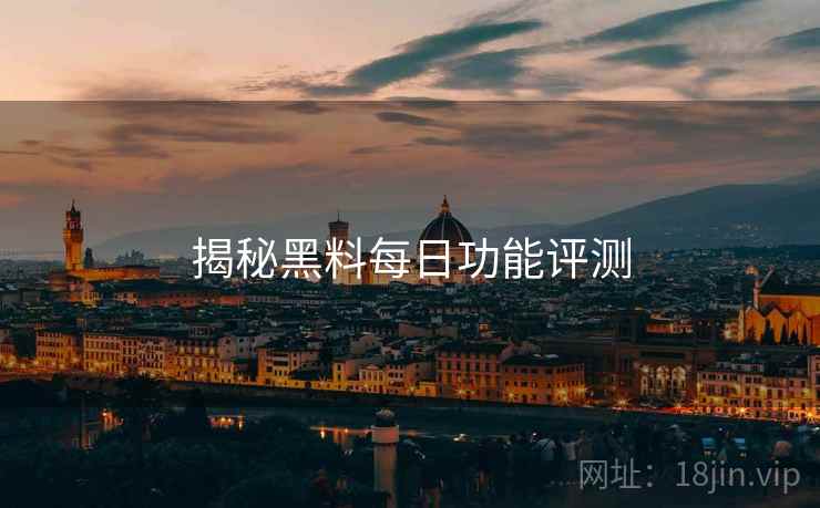 揭秘黑料每日功能评测