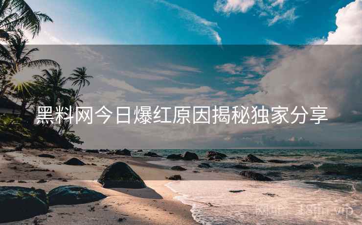 黑料网今日爆红原因揭秘独家分享